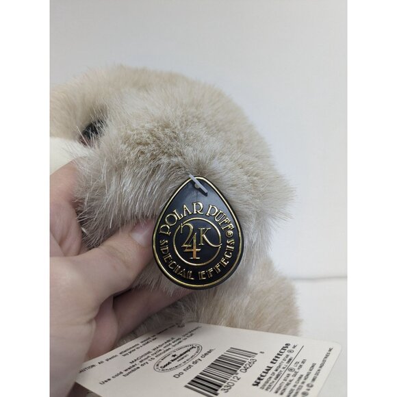 Vintage Little Pup Lost 24 K Polar Puff 1993 Dog W/ Overalls Stuffed Animal 14" - Picture 3 of 4